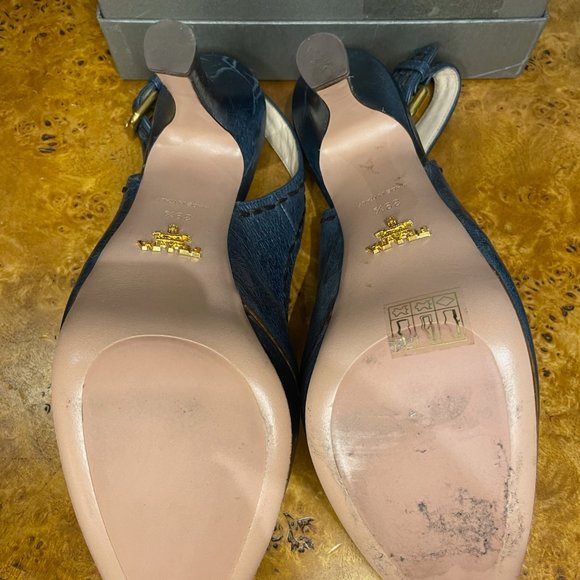 Prada closed toe blue platform slingback - Picture 4 of 5